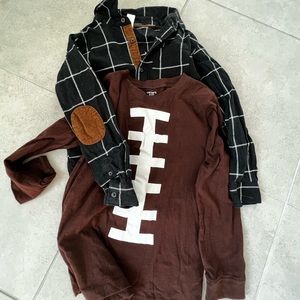Carters Boy Football and Button Down Shirt Size 12